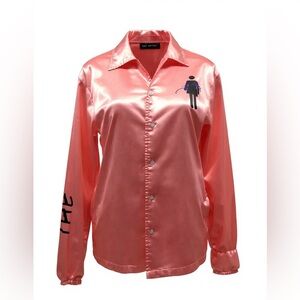 The Brand Respect Women Size Medium  Satin Button-Up Shirt With Pockets Preloved